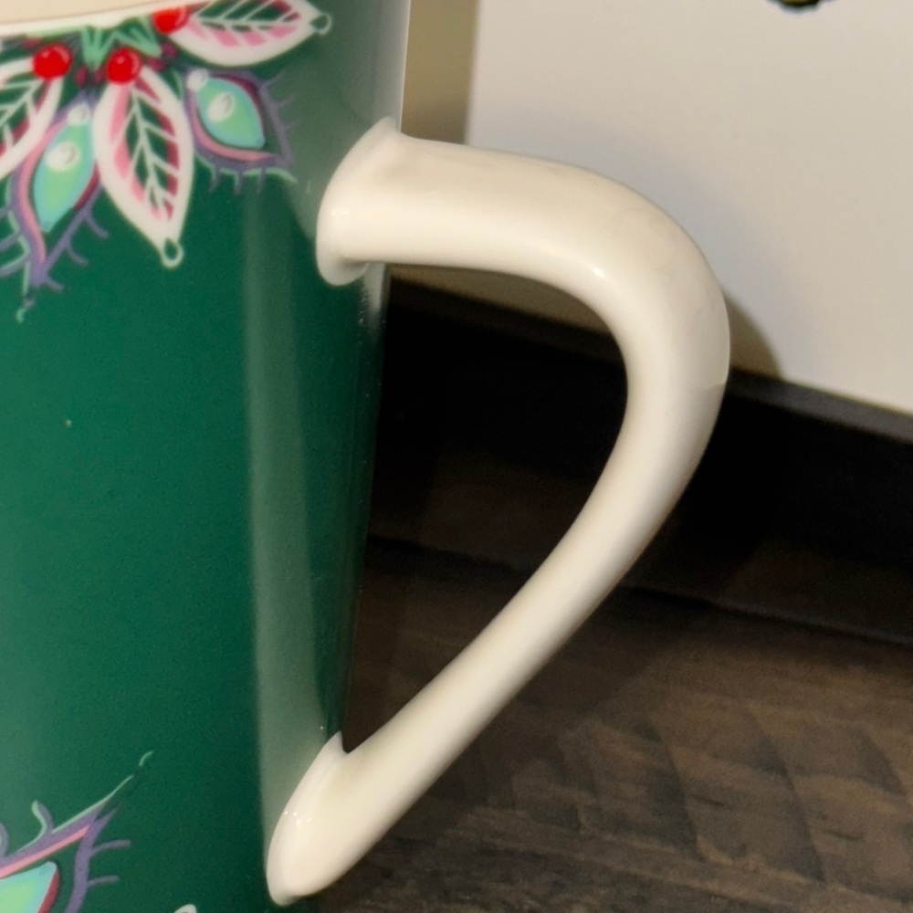 2020 Starbucks Coffee Co. Tall 12oz. Green Floral Coffee Mug Cup (Christmas) - Picture 9 of 12